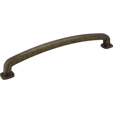 Jeffrey Alexander 12" Center-to-Center Distressed Antique Brass Belcastel 1 Appliance Handle MO6373-12ABM-D